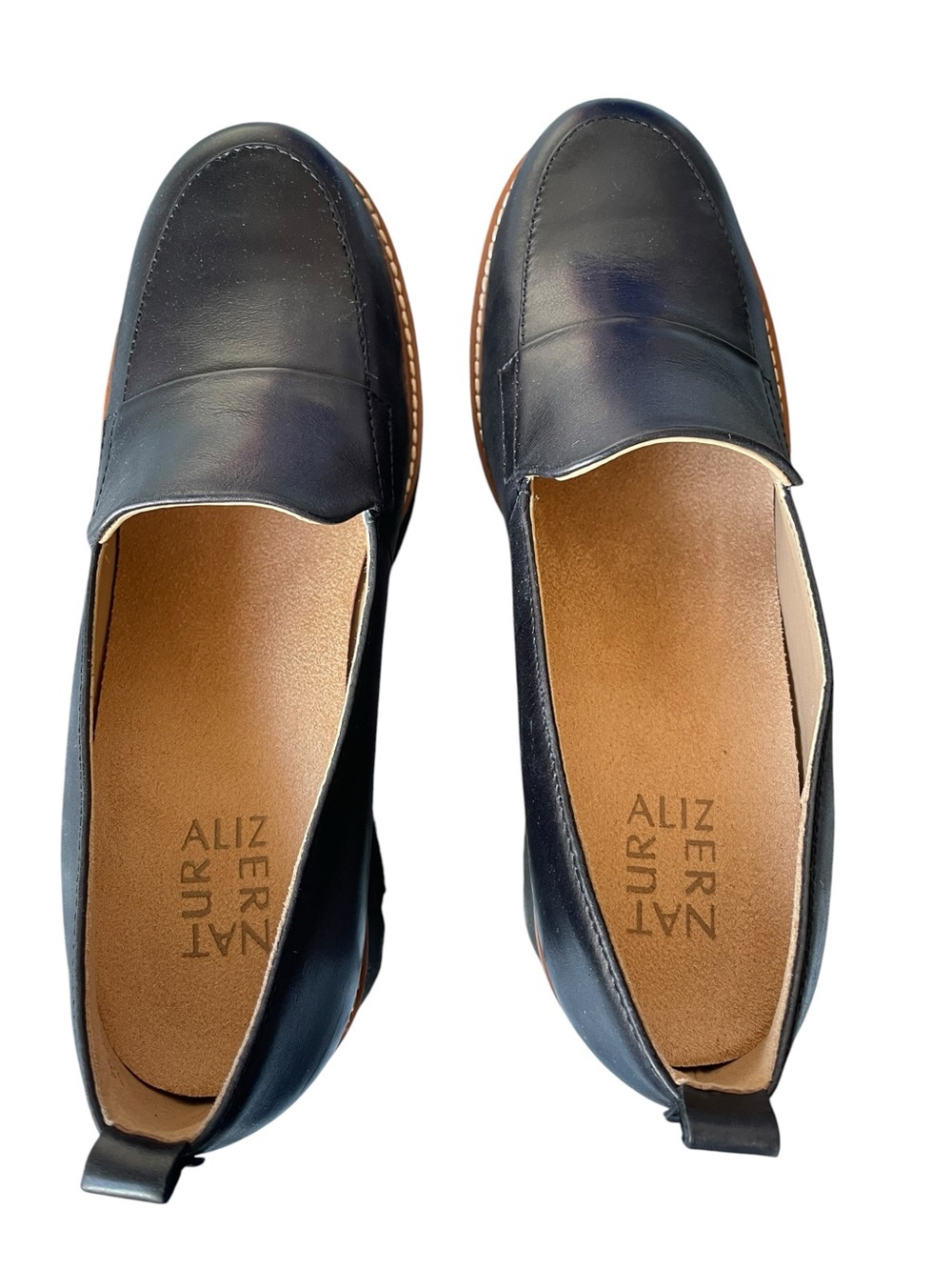 Naturalizer Darry Lug Black Leather Chunky Sole Loafers Size 8 NEW - Picture 11 of 14